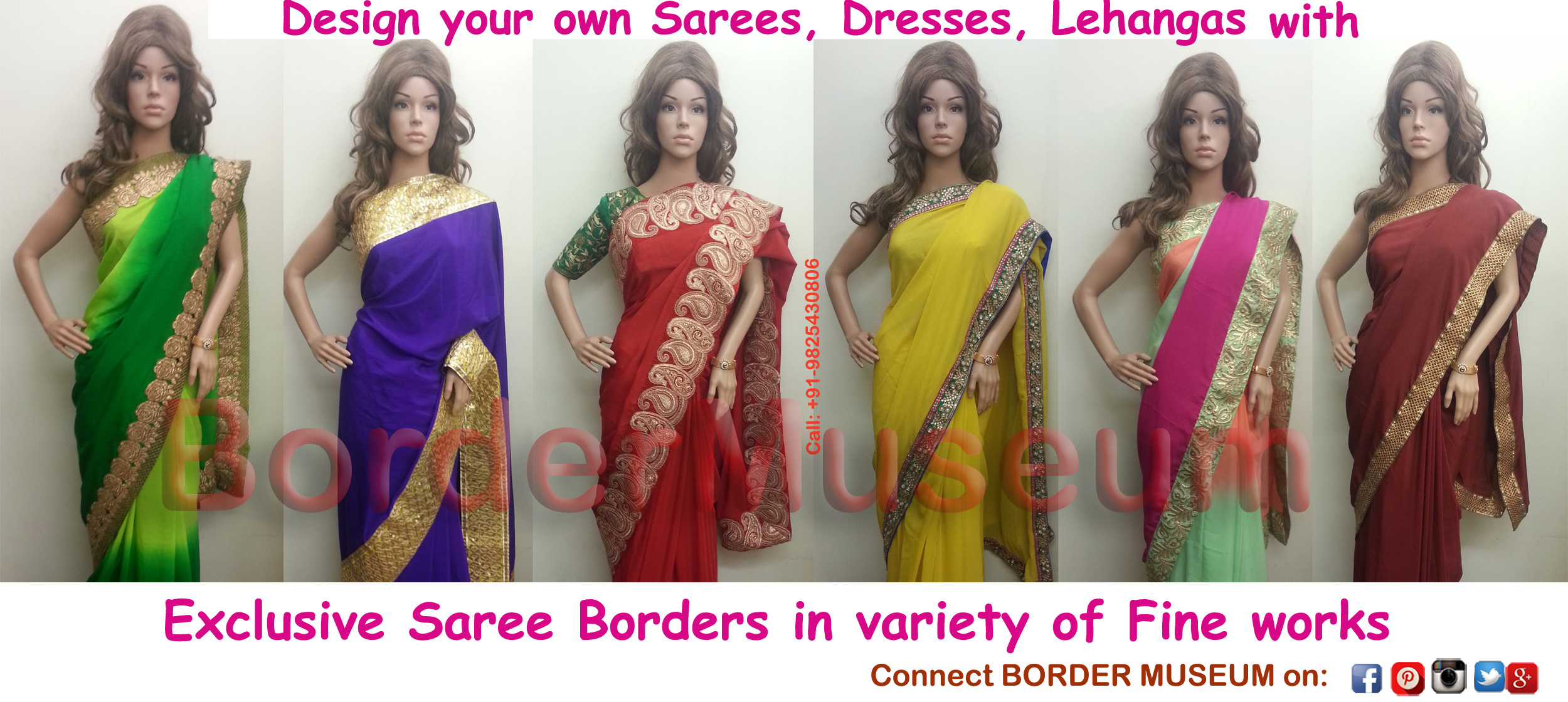 Design Sarees with Border at BORDER MUSEUM by Kamal Jain - Copy